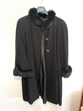 Damen Mantel Echtpelz Grösse 42 Schwarz 