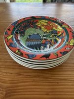 5 Teller Bopla Porzellan Vogelmotiv 19.5 cm gut erhalten