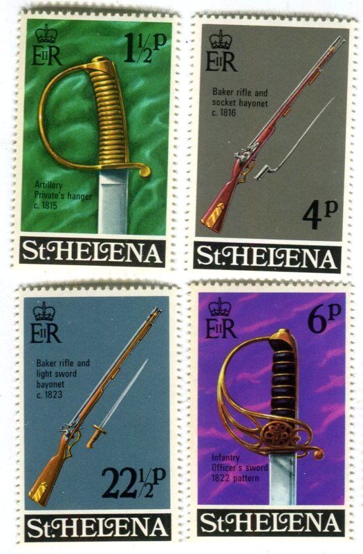 Tutti i francobolli: Briefmarken "Waffen". St. Helena – Nuovo e nell'imballaggio originale da Basel venduto da Butsch5