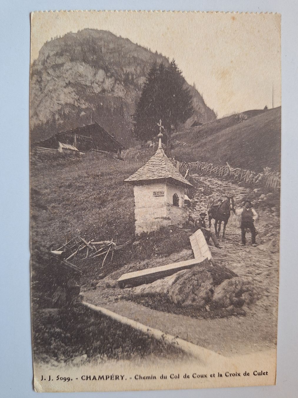 Cartoline postali: Champery, Chemin du Col de Coux et la Croix de Culet – Usato da Sargans venduto da nicsam1815