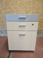 Rollcontainer Buche Optik 3 Schubladen mit Schloss gebraucht