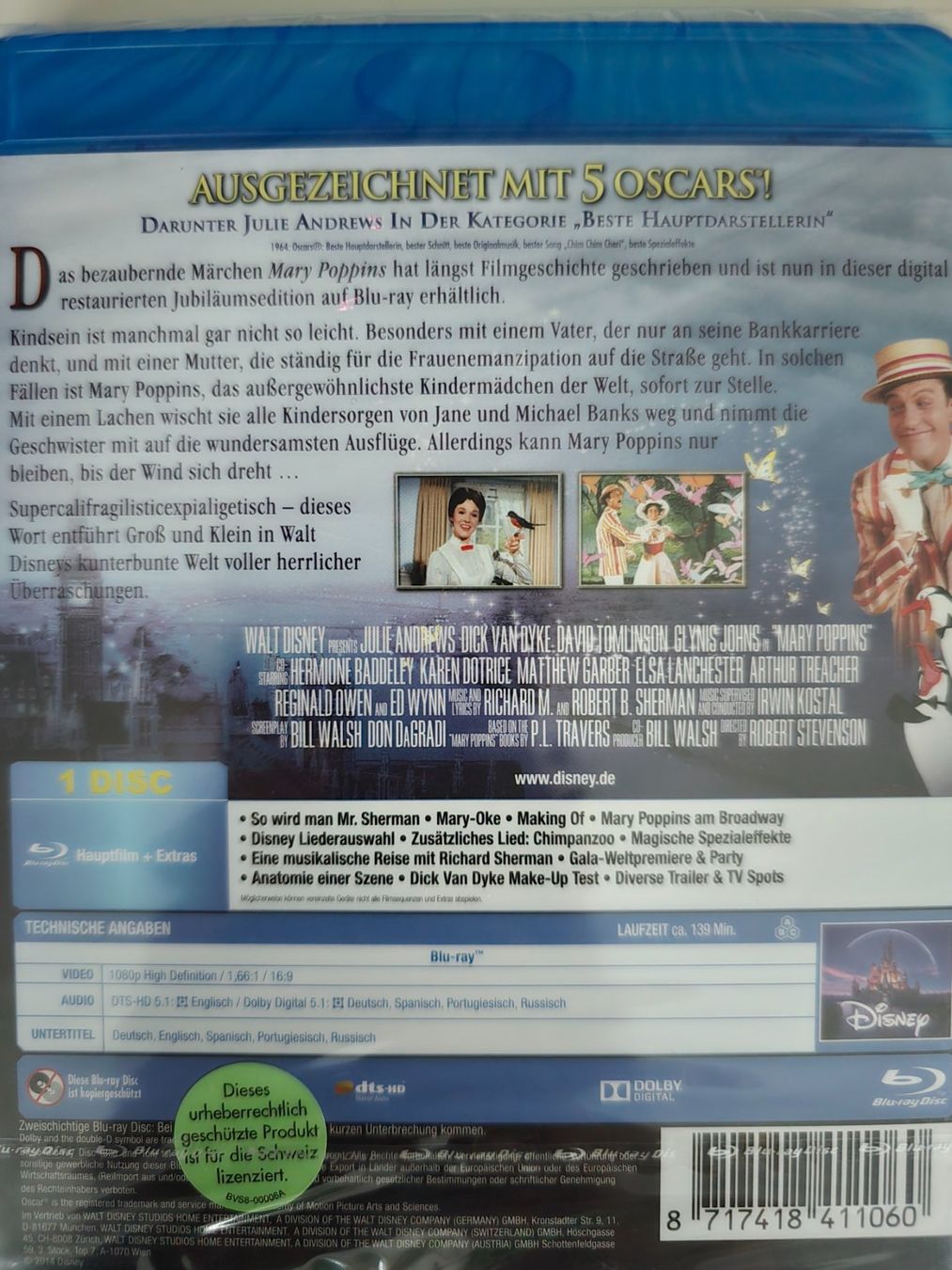 Tutti i DVDs: MARY POPPINS - JUBILÄUMSEDITION – Nuovo e nell'imballaggio originale da Buchrain venduto da reloca 1