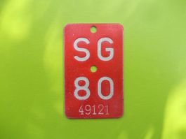 Velonummer / Fahrradnummer SG 80