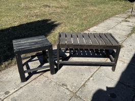 Bank und Hocker für den Aussenbereich