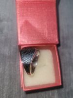 Schicker Herrenring mit schwarzem Stein, Grösse 62, Neu! (51