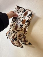 INUOVO Heeled Cow Print Boots, Size 40
