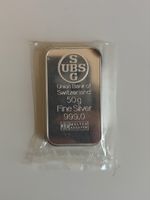 UBS Silver Bar 50g Fine Silver 999.0 New Packaged