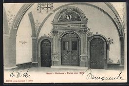 AK Basel, Rathaus, Portal, 1906