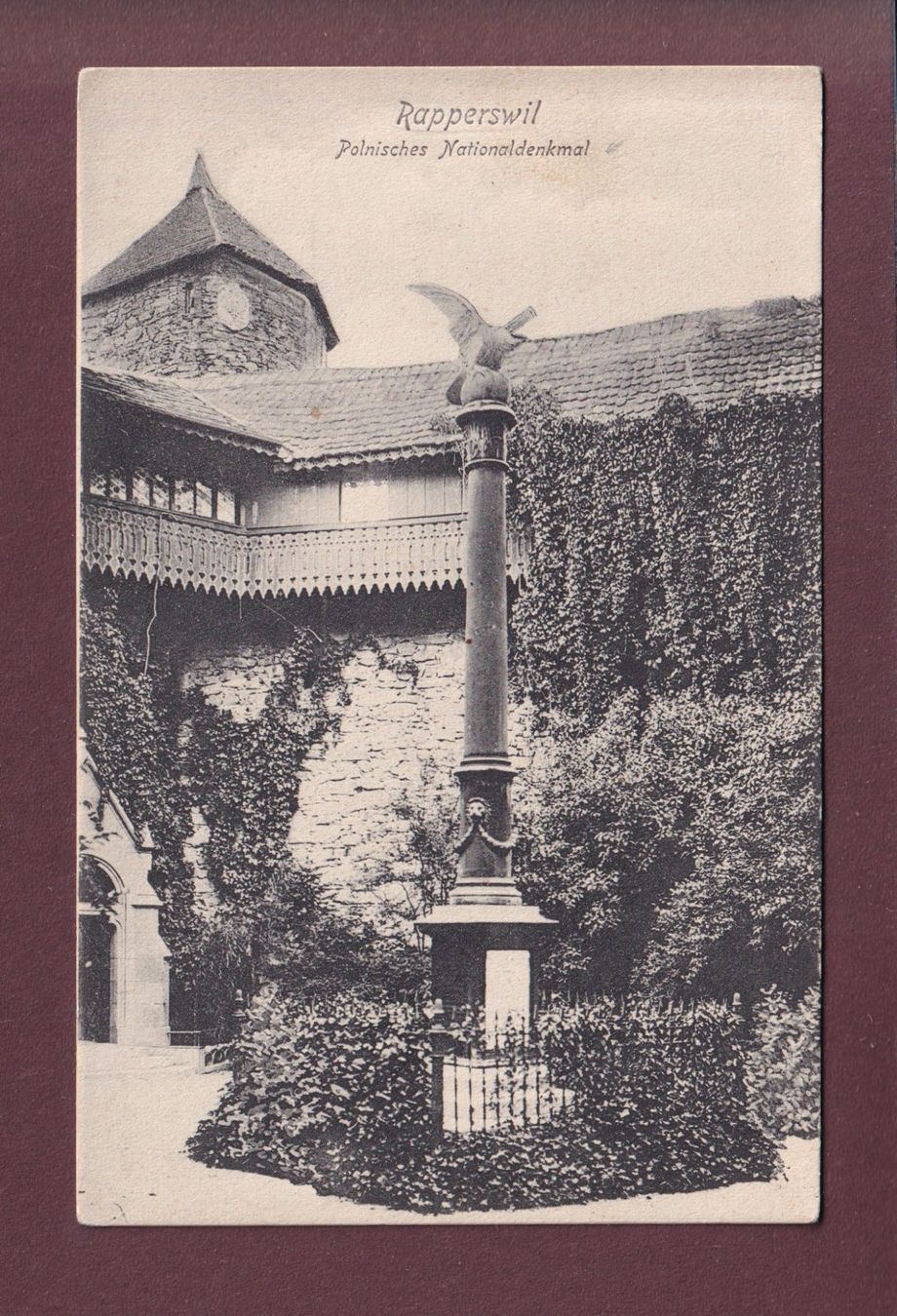 Cartoline postali: RAPPERSWIL - Polnisches Nationaldenkmal - 1916 – Usato da Pully venduto da nicecards