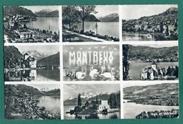 Montreux, 9 Ansichten, ungelaufen, ca. 1954