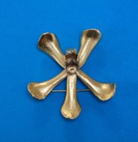 goldfarbene Brosche (Orchidee), vintage