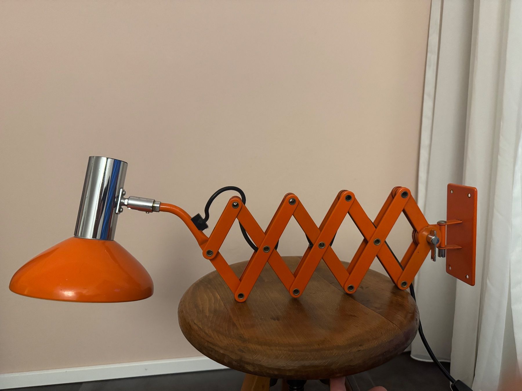Lampade: Vintage Scherenlampe orange, Hustadt 1970er – Usato da Schaffhausen venduto da Mano99