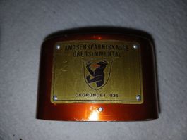 Spardose Amtsparniskasse Obersimmental Metall gebraucht