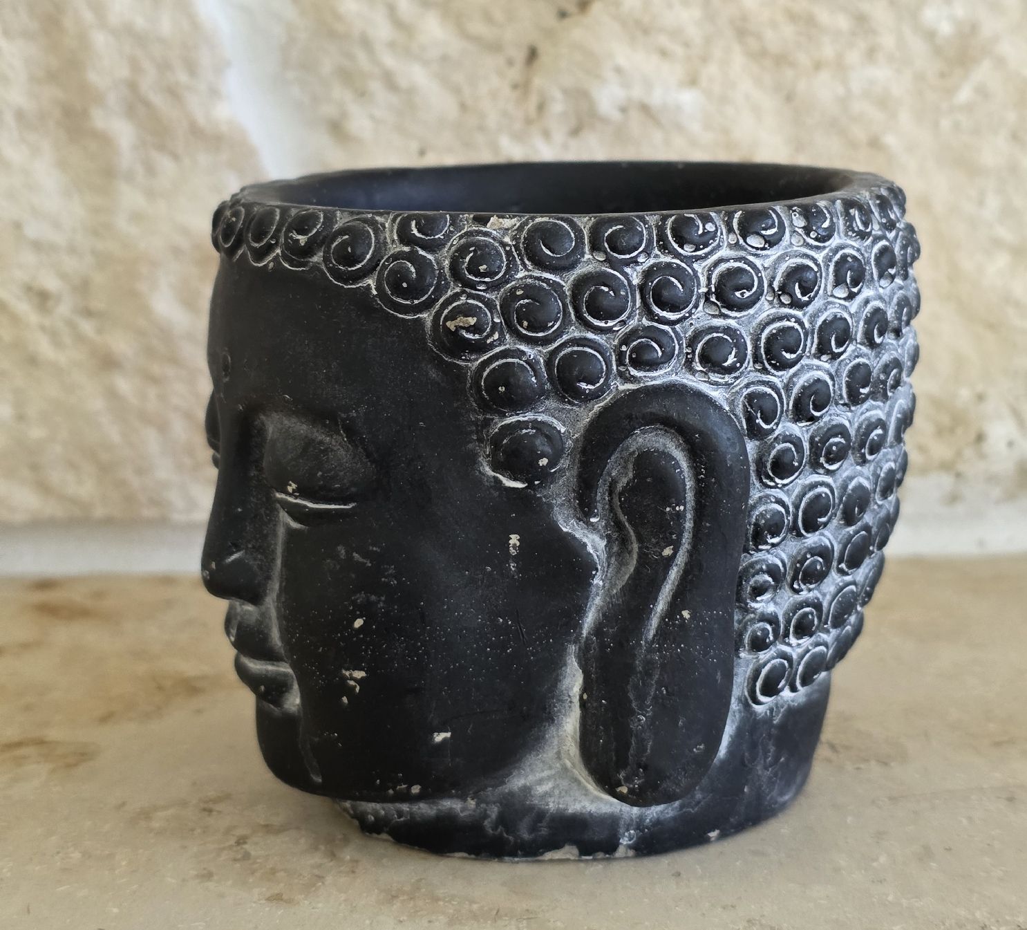 Pentole: Buddha Kopf Topf schwarz Zustand gut  – Usato da Rheinsulz venduto da Gilea 2
