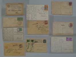 1907-1940: Interessantes Lot BAHNPOSTSTEMPEL, 10 Stück!