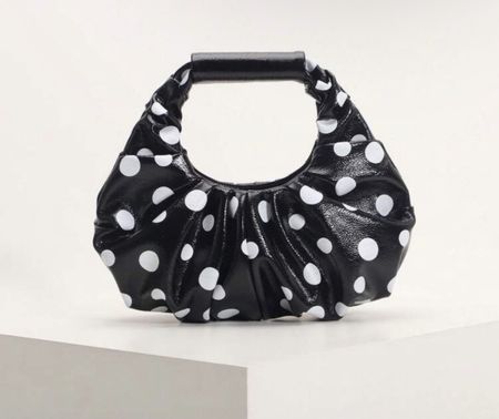 Sac main femme pois noir blanc neuf