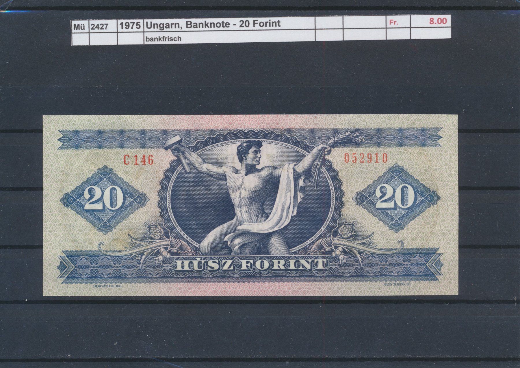 Billets de banque: 1975 Banknote "Ungarn - 20 Forint", bankfrisch – Neuf (Voir description) à Winterthur par Zupogeru