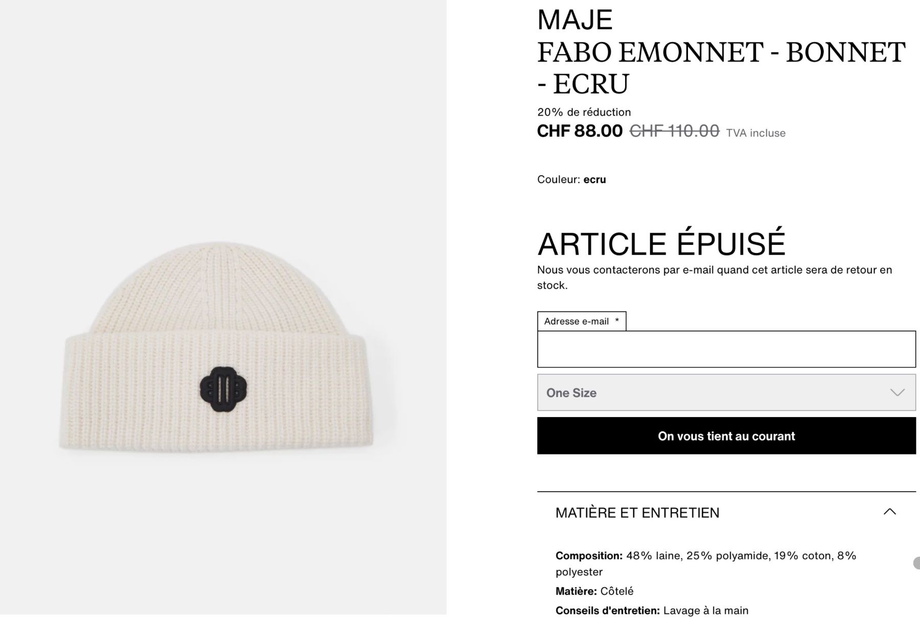 Maje Hüte, Mützen & Caps: Bonnet Maje (Fabo Emonnet) (neuf) – Neu (gemäss Beschreibung) aus Denens von sar_5wlm 2