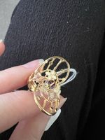 Bague fleurie vintage dorée