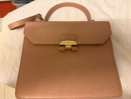 Furla Leder-Umhängetasche / Schultertasche – Altrosa / Taupe