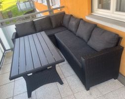Lounge-Set AGERMOSE 6 Personen schwarz