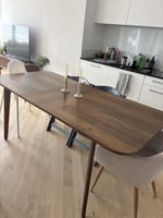 VASAGLE Esstisch, Esszimmertisch + Esszimmerstuhl 4er Set