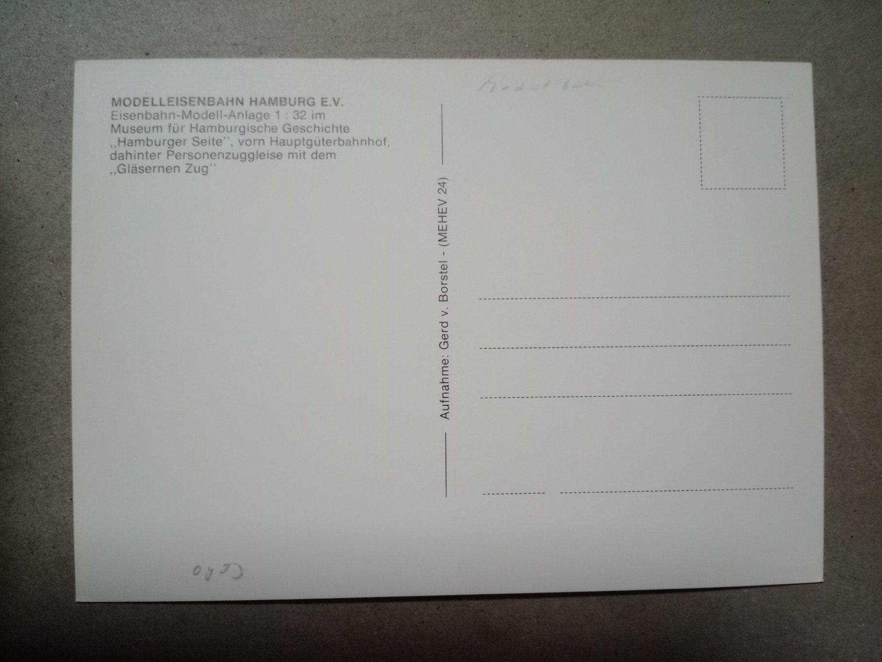 Cartoline postali: Ak Modell Eisenbahn Hamburg – Usato da Küttigen venduto da Melisch1000 1