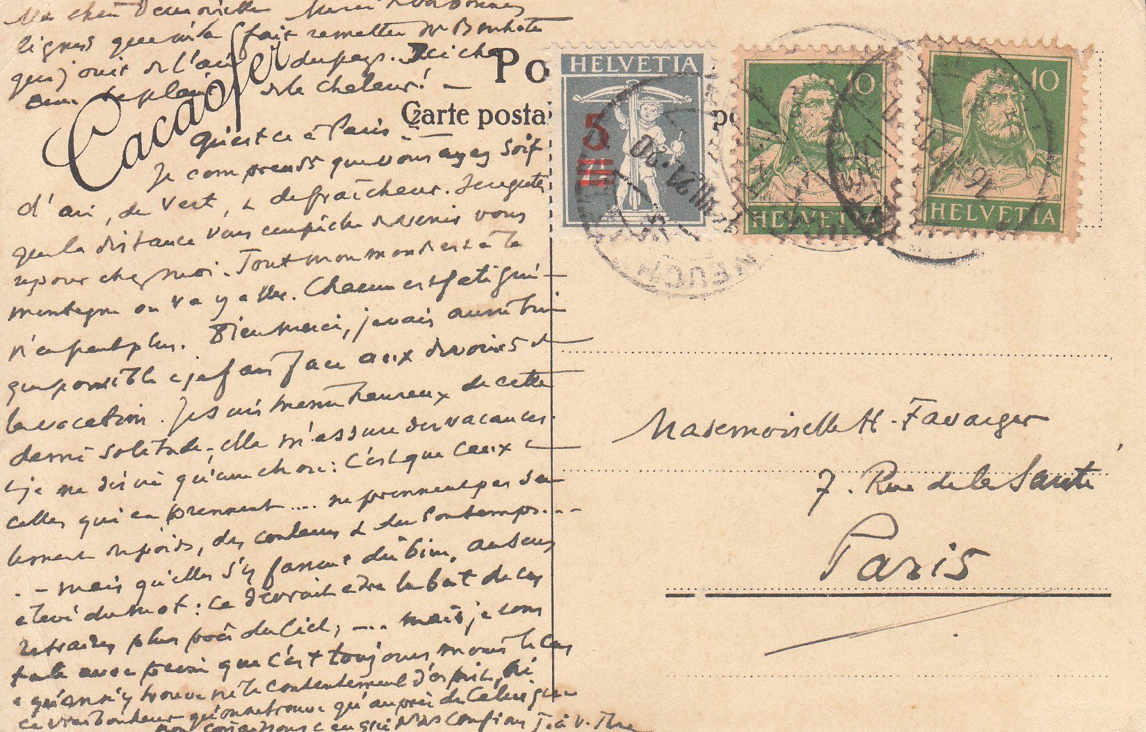 Ansichtskarten: Bâle, Laboratoire Nadolny 1921 – Gebraucht aus Bürglen TG von StampGraf 1