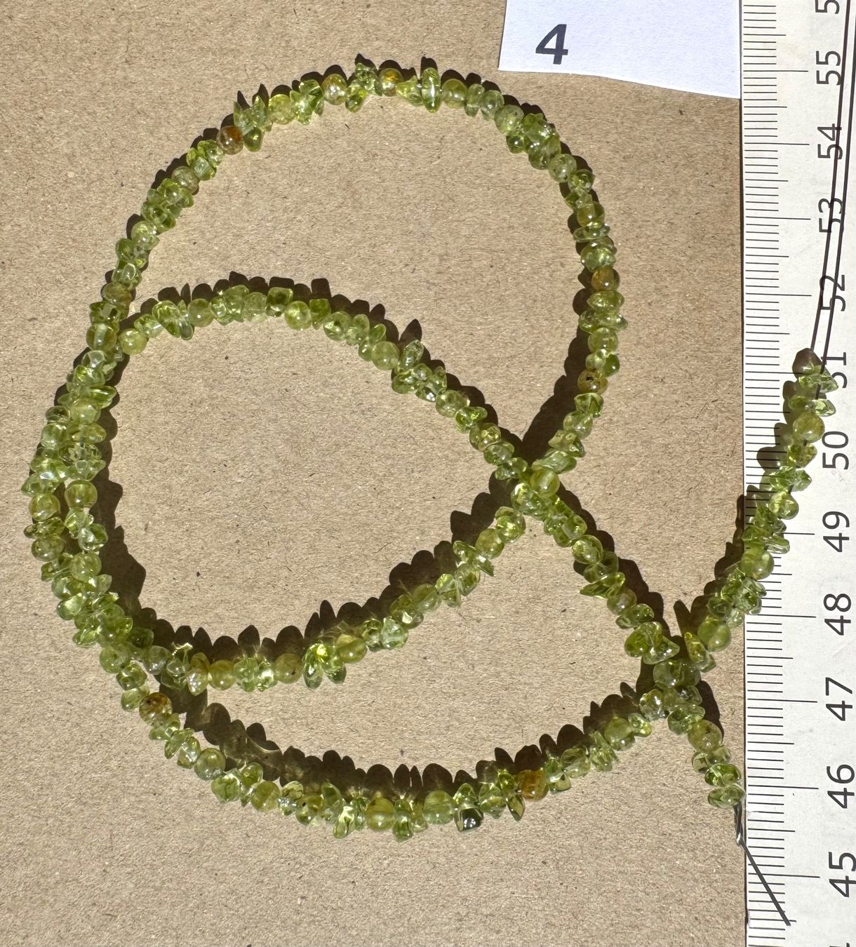 Catenine: Peridot. Olivin   extra  wilde Nugget Form + rund     48cm – Nuovo e nell'imballaggio originale da Leuggern venduto da gemshow 1