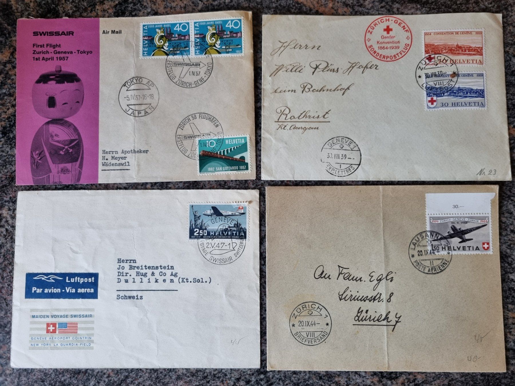 Tutti i francobolli: 8 CH Flugpost Briefe ab 1927 – Usato da Gümligen venduto da Geniusbuy 3