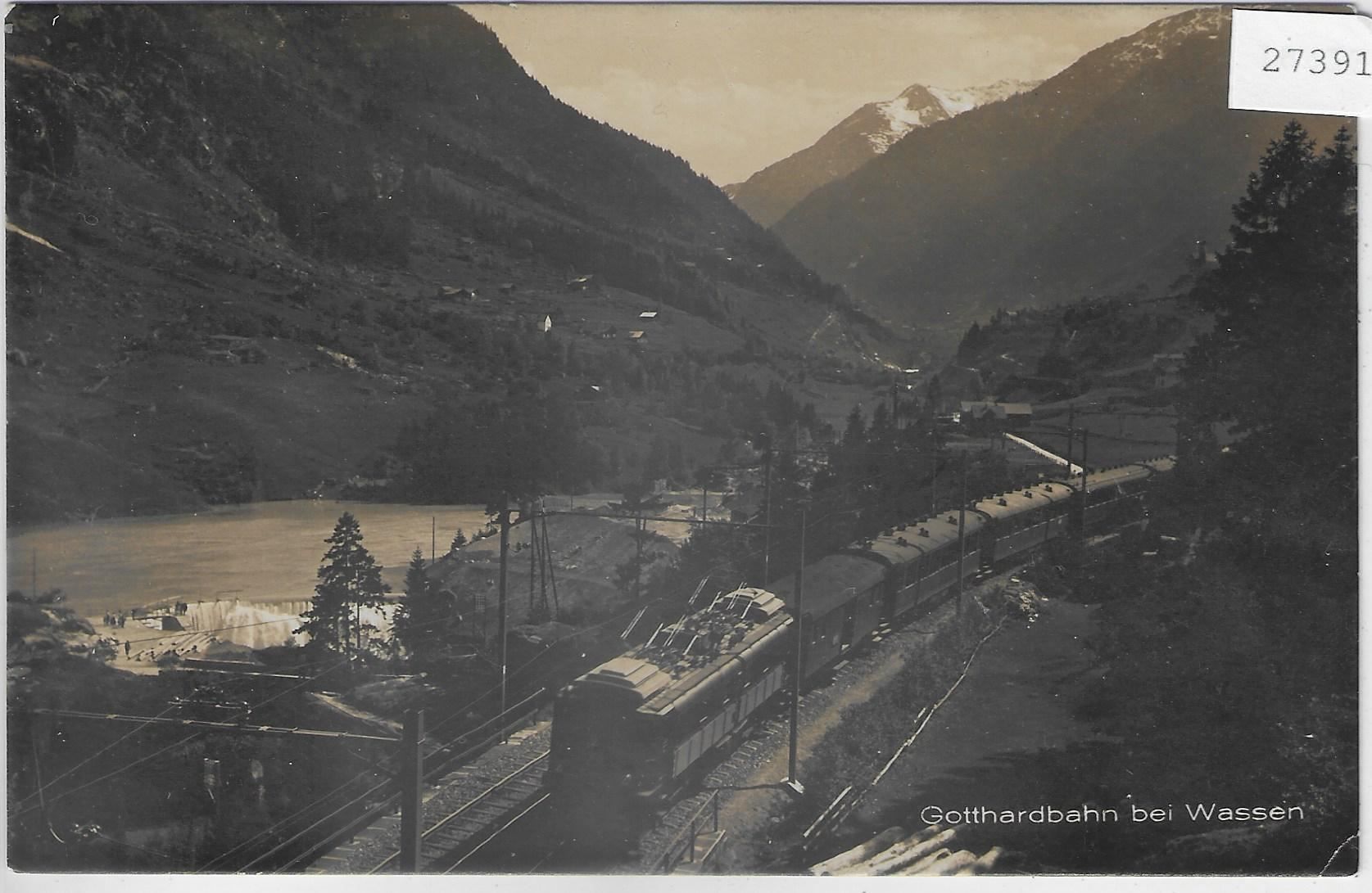 Ansichtskarten: Gotthardbahn bei Wassen mit Zug – Gebraucht aus Ettingen von Kartenplanet