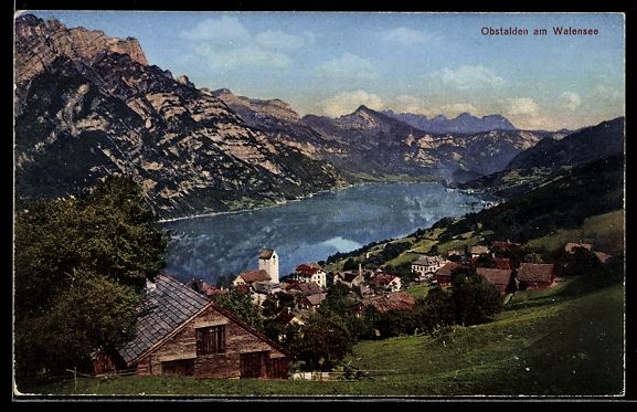 Cartoline postali: AK Obstalden /Glarus, Am Walensee – Usato da Berlin venduto da bartko-reher