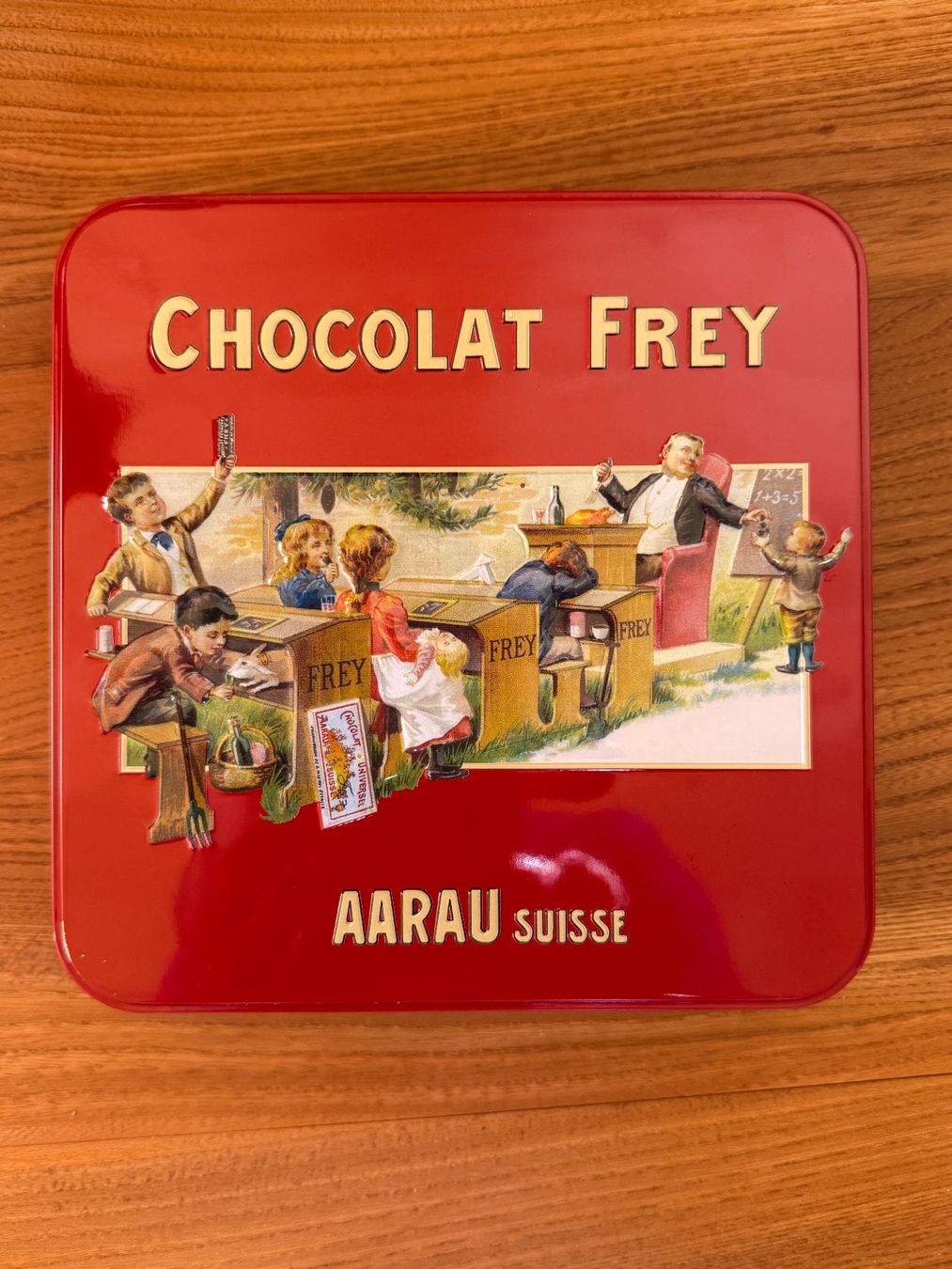 Dosen: Chocolat Frey Blechdose rot Sammelobjekt – Gebraucht aus Wittwil von Schnaeppli64