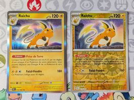 🇫🇷 Pokémon lot 2 cartes Raichu holo/reverse (PAF) FR