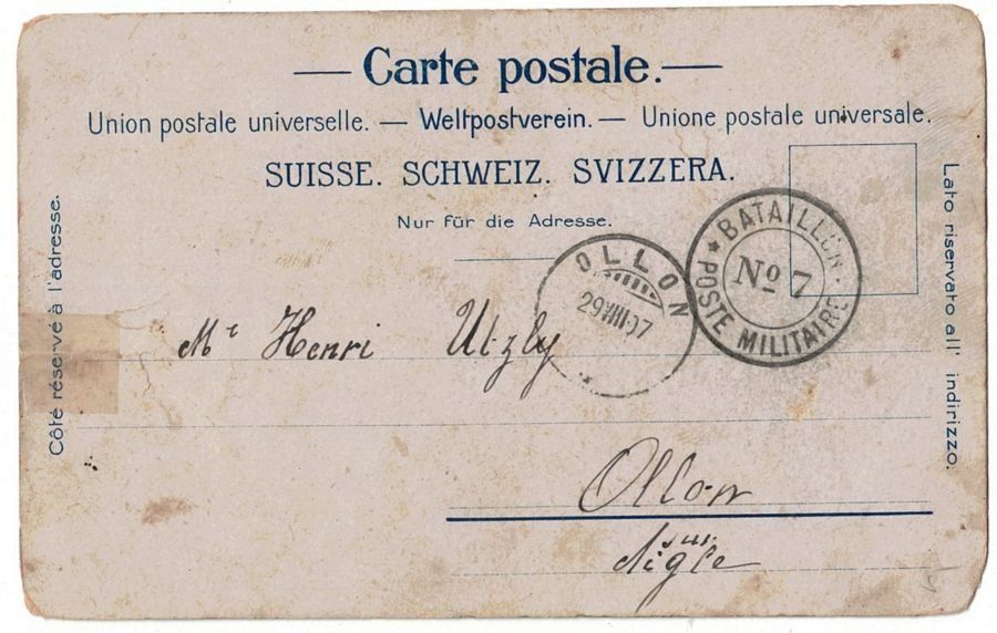 Cartoline postali: Pardon mon 'Yeutenant', circulée 1907 par poste militaire – Usato da Frauenfeld venduto da POML 1