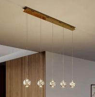 AKTION LED-Pendellampe Hayley, 5-fl., länglich, gold