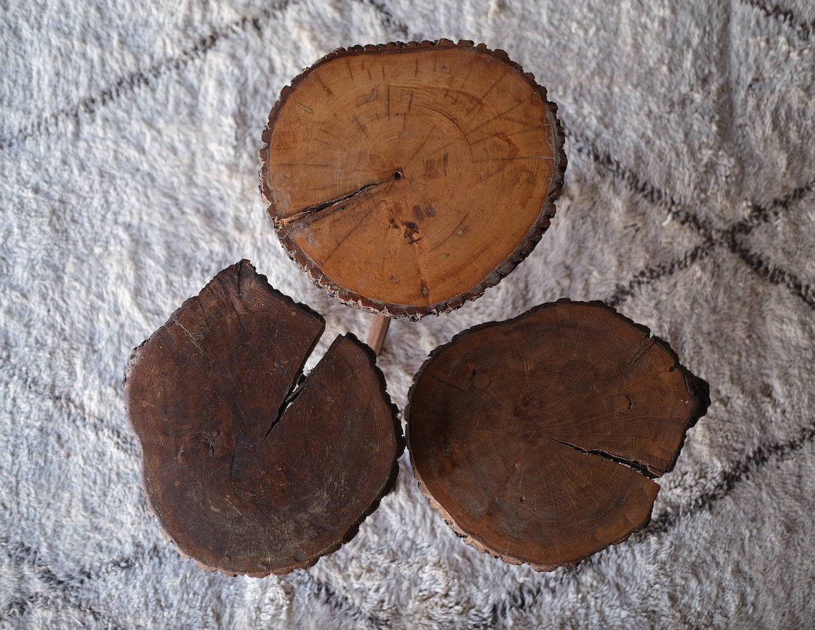 Tischset: 3 Beistelltische Rustic / Mid Century modern – Gebraucht aus Bern von Zmodern_VIN 9