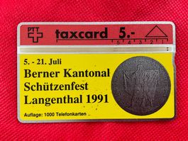 Taxcard Schützenfest Langenthal