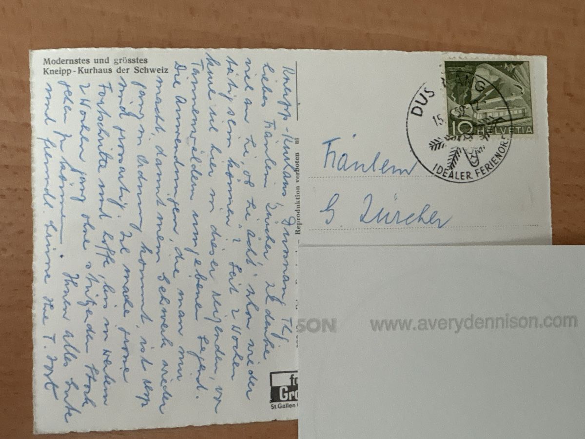 Cartoline postali: Alte Ansichtskarte Kneipp Kurort 1959 Dussnang – Usato da Fislisbach venduto da Badensia54 1