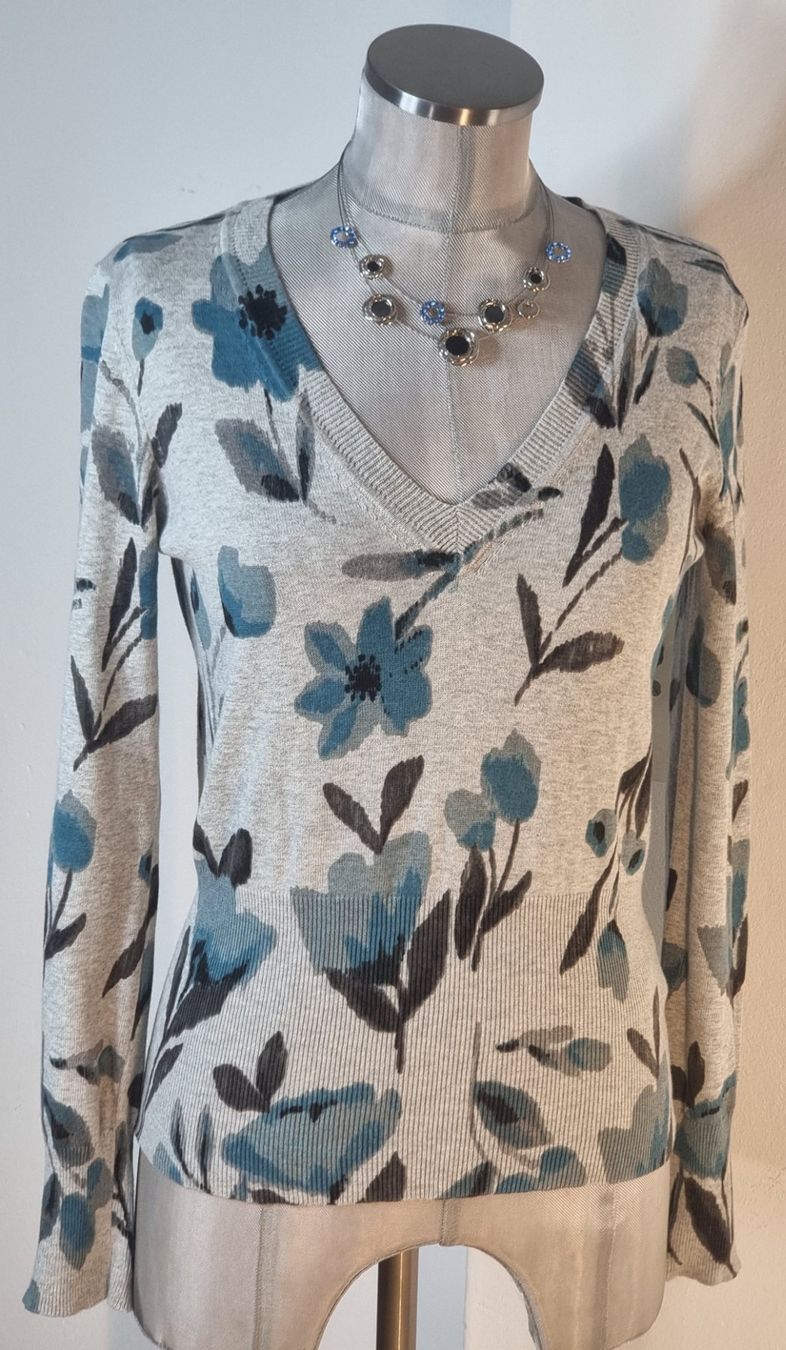 Mexx Maglioni & Felpe: S 36-38 MEXX Feinstrick Pullover V-Ausschnitt grau petrol – Nuovo (secondo la descrizione) da Dürnten venduto da Bachtelsurfer