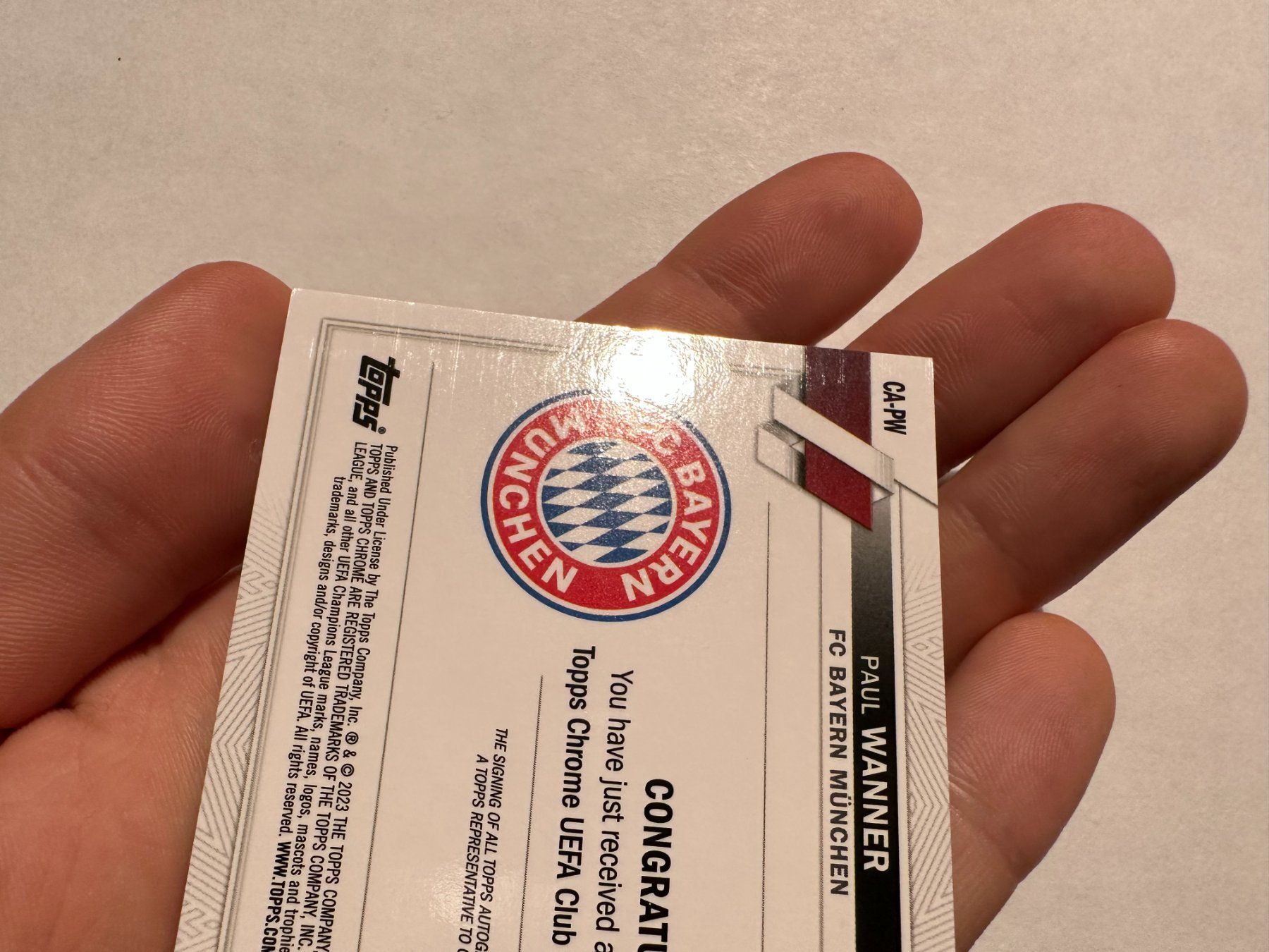 Topps Carte collezionabili: 2023 Topps Chrome Paul Wanner Auto – Usato da Hagendorn venduto da Pokecollectorch 6