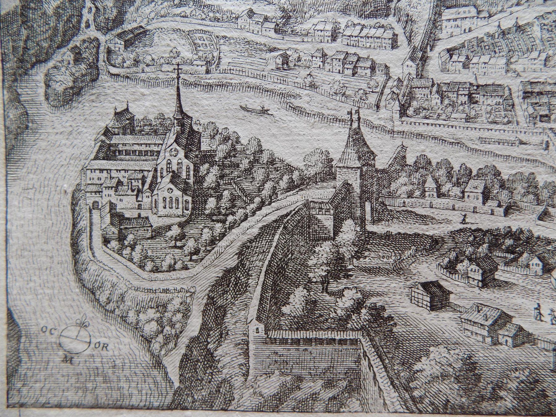Incisioni: Fribourg Freiburg von Merian – Usato da Risch venduto da Rischli15 9