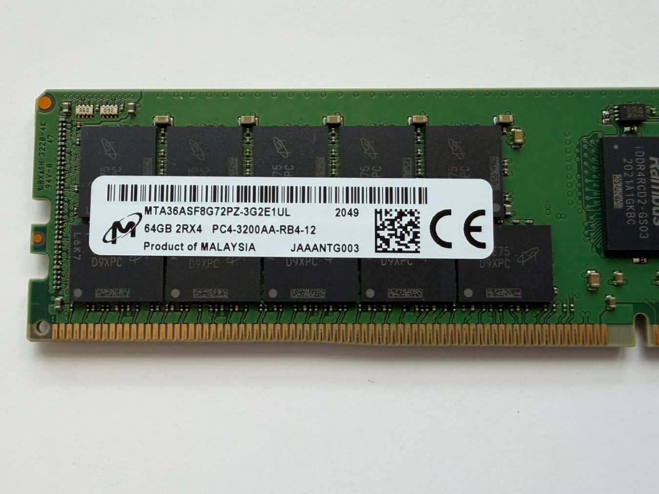 Memoria / RAM: Micron 64GB, 2Rx4, PC4-3200, RDIMM, ECC – Usato da Huttwil venduto da Thoste 1