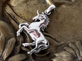 Einhorn Anhänger im 925 Sterling Silber - Fantasy