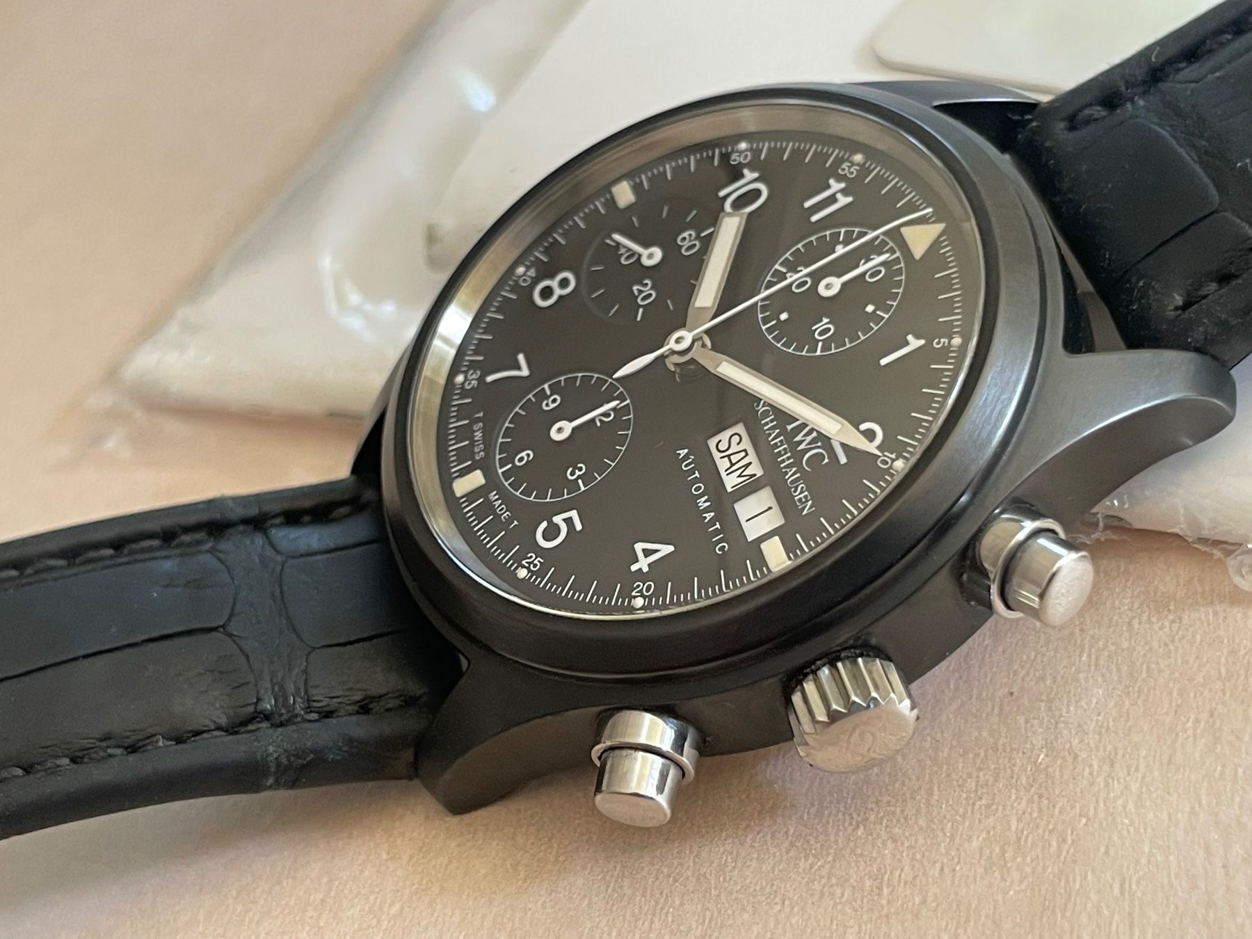 IWC Orologi: IWC Fliegerchronograph Ref. 3705 – Usato da Riet (Neftenbach) venduto da doxner 5