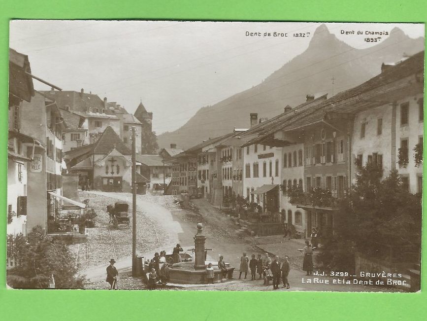 Cartoline postali: Gruyères La Rue Dent de Broc – Usato da Zürich venduto da t24_de