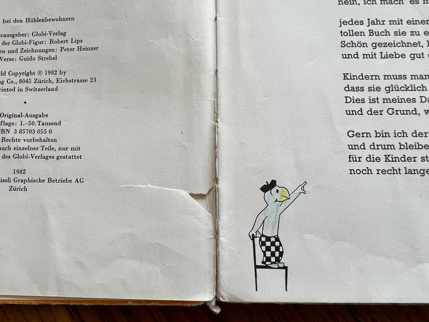 Bücher: Globi bei den Höhlenbewohnern 1. Auflage – Gebraucht aus Ennetbaden von mapa05 2