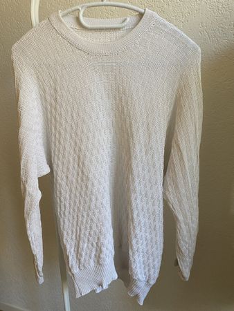 Pull tricot vintage blanc, t.M/38