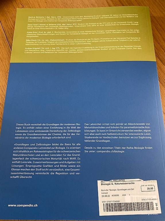 Livres: biologie  – D'occasion à Zürich par lazzeri 1