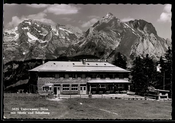 Cartoline postali: Unterwasser, Berghaus Iltios mit Säntis – Usato da Berlin venduto da bartko-reher